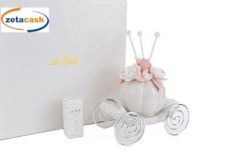 PROFUMATORE PORCELLANA FORMA CARROZZA CON ASTUCCIO 9X14X13CM