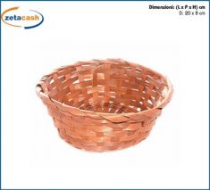 CESTINO TONDO IN BAMBOO MARRONE CM 20