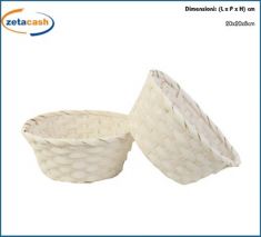 CESTINO PANE TONDO IN BAMBOO BIANCO D20XH10 CM