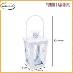LANTERNA DA TAVOLA BIANCA CM 8 X 8 X 16
