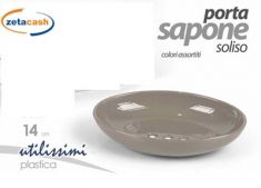 PIATTINO PORTA SAPONETTA IN PLASTICA 14X10CM COL ASS