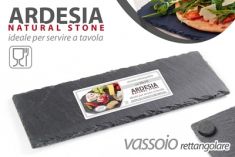 VASSOIO RETTANGOLARE IN ARDESIA NERO CM 20X10