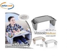 VASSOIO MULTIUSO IN PLASTICA 60X30XH21CM COL ASS