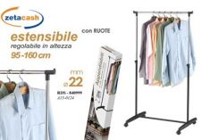 APPENDIABITI STAND ESTENSIBILE CON RUOTE H DA 95 A 160 CM