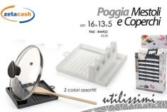 POGGIA MESTOLI E COPERCHI IN PLASTICA ASS 16X13X5CM