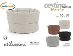 CESTO PANE TONDO IN COTONE LINEA BASIC D 19CM ASS