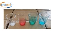 BICCHIERE IN PLASTICA PS RIUTILIZZ 400ML 8X11CM COL ASS