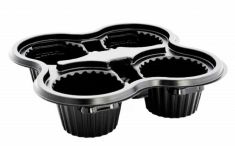 CONTENITORE ASPORTO KAPPUCCINOPAK 4 POSTI BASE NERO