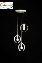 LAMPADA SOSPENSIONE 3 CERCHI BIANCA 3 LUCE