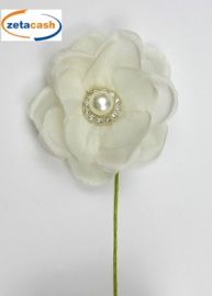 FIORE GINESTRA CM 5 CON BRILLANTINI COL AVORIO