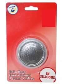GUARNIZIONI IN SILICONE 3 PEZZI CON FILTRO PER CAFFETTIERA 6 TZ