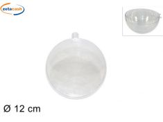 SFERA NATALIZIA IN PLASTICA TRASPARENTE CM 12