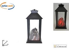 LANTERNA NERA A BATTERIA EFFETTO FUOCO ACCESO