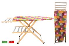 ASSE DA STIRO IN LEGNO ROVERE 43X115 cm PORTA CALDAIA MENSO