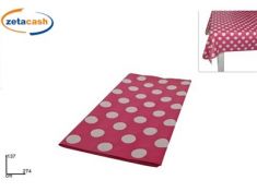 TOVAGLIA PLASTIFICATA POIS FUCSIA 137X274CM