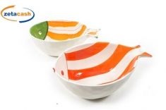 CIOTOLA PESCE GRANDE CERAMICA 26X17XH10 CM ASS