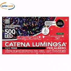 CATENA 500LED MULTICOLOR CAVO VERDE 8 GIOCHI LUCE 20MT