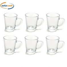 TAZZA CAFFE 6 PEZZI IN VETRO TRASPARENTE 70CL CONICHE