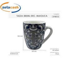 TAZZA IN CERAMICA CON DECORAZIONE MAIOLICA 385 ML