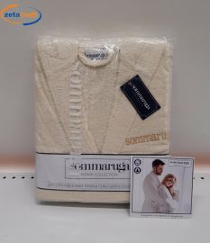 ACCAPPATOIO DONNA C/CAPPUCCIO IN SPUGNA PANNA SOMMARUGA