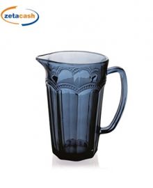 BROCCA IN VETRO BLU CON LAVORAZIONE IN RILIEVO