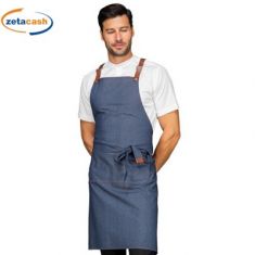 GREMBIULE CON PETTOLINA MEXICO JEANS IN COTONE E PELLE