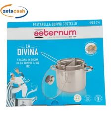PASTARELLA DOPPIO CESTELLO LA DIVINA ACCIAIO INOX 22CM INDUZ