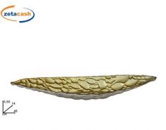 CENTROTAVOLA VETRO ORO OVALE 46X14XH4CM