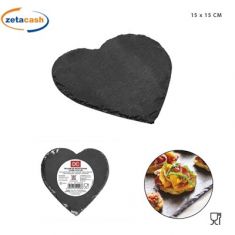 TAGLIERE IN ARDESIA FORMA CUORE 15 X 15 CM