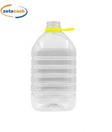 PET 5 LITRI IN PLASTICA TRASPARENTE TAPPO GIALLO A VITE