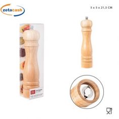 MACINA PEPE IN LEGNO E MACININO IN CERAMICA D 5 X H 21 CM