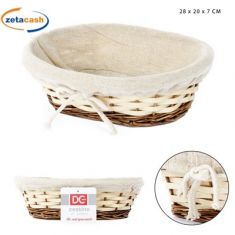 CESTO IN VIMINI FODERATO OVALE 28X20XH7 CM
