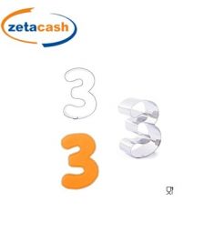 FORMINA BISCOTTI IN ACCIAIO A FORMA DI N.3