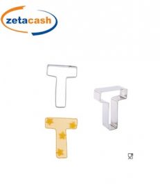 FORMINA PER BISCOTTI A FORMA DI LETTERA T IN ACCIAIO