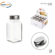 Saliera FMprofessional 280 Ml - Vetro E Acciaio Inox, Trasparente, Argento, Per Cucina Professionale
