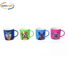 TAZZA MUG IN PORCELLANA FLOCCATA 390ML D9XH9CM ASS