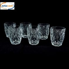 BICCHIERE DIAMANTE 6 PEZZI IN VETRO TRASPARENTE 290ML