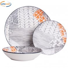 PIATTI SERVIZIO 18 PEZZI RABAT GRIGIO