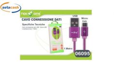 CAVO ALIMENTATORE RIVESTITO MICRO USB 2.0 CM.100 FUXIA