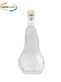 BOTTIGLIA PERA IN VETRO TRASPARENTE DA 100 CC TAPPO SILICONE