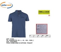 POLO SPORTSWEAR DA UOMO COVERI BLU TINTA UNITA TG L