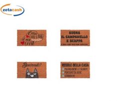 ZERBINO IN FIBRA DI COCCO E FONDO PVC 33X60CM 4ASS