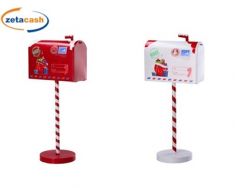 CASSETTA POSTALE NATALIZIA IN FERRO 22X15XH51 CM 2COL ASS