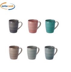 TAZZA IN CERAMICA COLORATA CORAIL 350ML D8XH10CM 6COL ASS