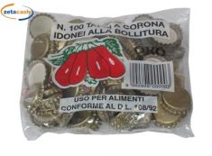 TAPPI CORONA 100 PEZZI DORE 26MM