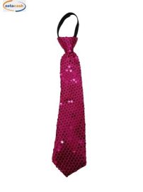 CRAVATTA PAILETTES FUCSIA PARTY 34X7 CM