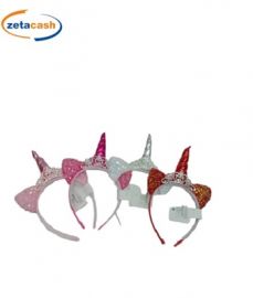 CERCHIETTO PER CAPELLI CON CORONA UNICORNO 4ASS