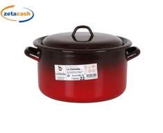 CASSERUOLA SMALTATA CON TAPPO E MANICI FUEGO 22 CM