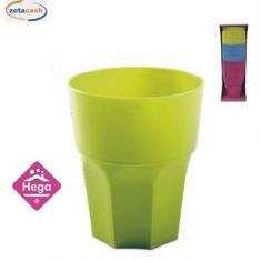 BICCHIERE PLASTICA ROCK 340 ML COL ASS