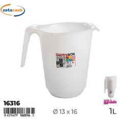 CARAFFA GASTROBOX GRADUATA IN PLASTICA BIANCA 1LT